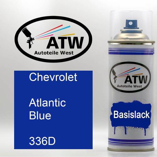 Chevrolet, Atlantic Blue, 336D: 400ml Sprühdose, von ATW Autoteile West.